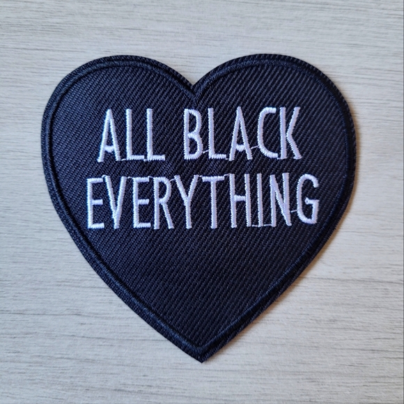 ALL BLACK EVERYTHING Iron on patch - Picture 1 of 3
